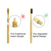 Bamboo Natural Folding Toothbrush with 4 Replaceable Brush Heads and Reusable Handle - Image 3