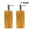 N-amboo Bamboo Refillable Empty Pump Liquid Container Bottles Jars (Pack of 2)