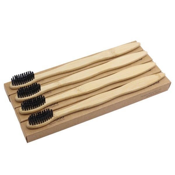 Hard Bristles Bamboo Charcoal Toothbrush for Adult Pack of 8 - Image 6