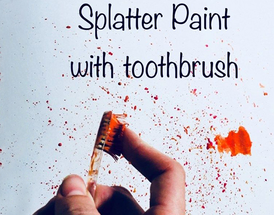 How to splatter paint with a toothbrush