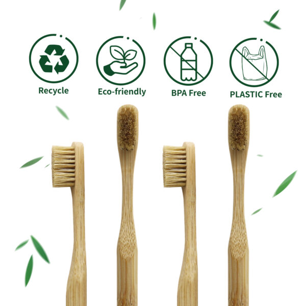 Natural Boar Hair Bamboo Toothbrush ( 6 pcs) - Image 2