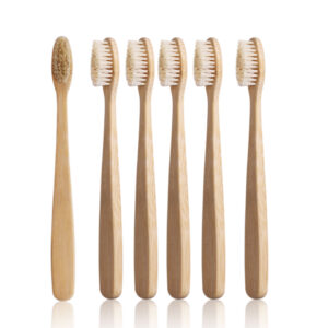 ComfortGrip Bamboo Toothbrush 6-Pack with Natural Boar Bristles