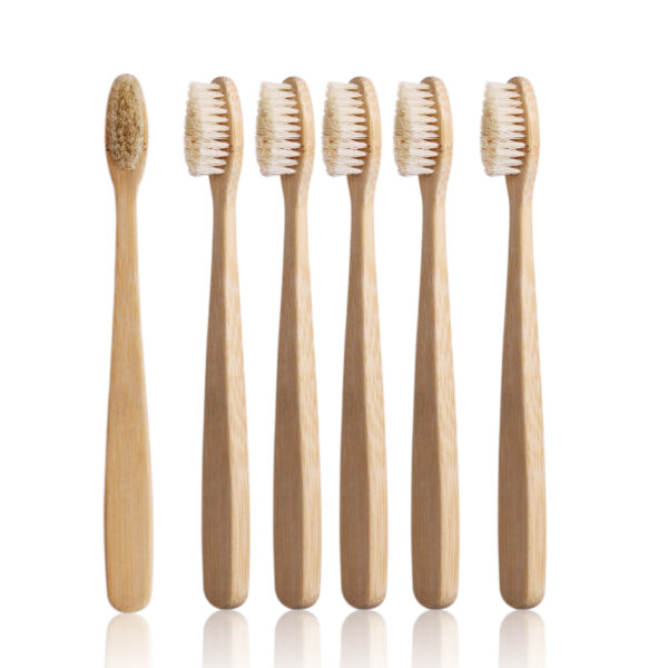 ComfortGrip Bamboo Toothbrush 6-Pack with Natural Boar Bristles