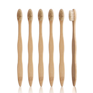 N-amboo ContourGrip Bamboo Toothbrush 6-Pack with Natural Boar Bristles