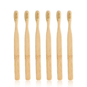 N-amboo Boar Bristle Bamboo Toothbrush - Ergonomic Wide Grip (6 Pack)