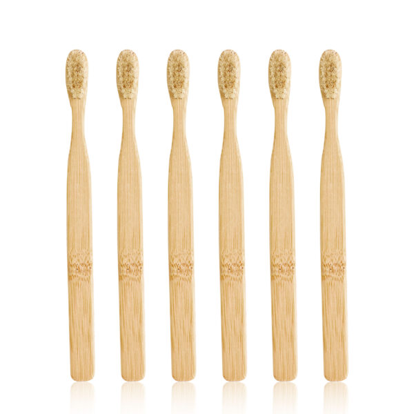 N-amboo Boar Bristle Bamboo Toothbrush - Ergonomic Wide Grip (6 Pack)