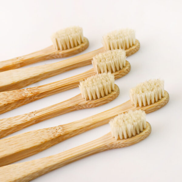 N-amboo Bamboo Toothbrush 6-Pack - 1cm Thick Handle & Boar Bristles - Image 2