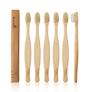 N-amboo Bamboo Toothbrush 6-Pack with Natural Boar Bristles