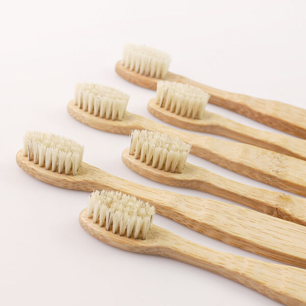 N-amboo Bamboo Toothbrush 6-Pack with Natural Boar Bristles - Image 2