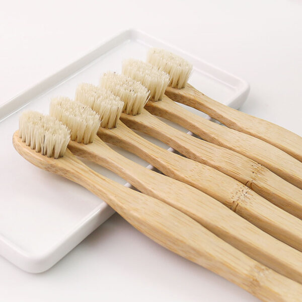 Bamboo Toothbrush  with Slim Handle 6-Pack - Image 2