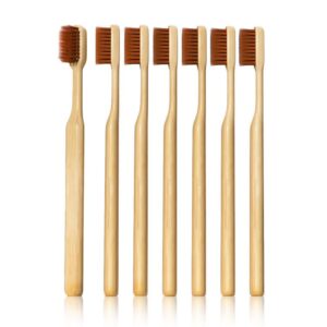 Bamboo Toothbrush | Ultra-Soft PBT Bristles & Rounded Ergonomic Handle-Adult (6pcs)